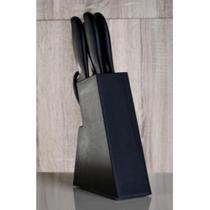 Faqueiro com 7 Peças Inox Churrasco Pão Suporte Cepo Facas - Bene Casa