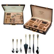 Faqueiro Com Maleta De Couro Dusseldorf 84 peças Conjunto de talheres design Alemão Faqueiro Com Maleta De Couro Dusseldorf 84 peças Conjunto de talheres design Alemão