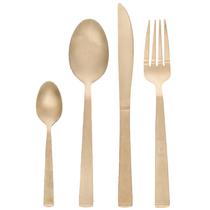 Faqueiro Completo 16 Peças Champanhe Luxo Jantar Faqueiro Completo 16 Peças Champanhe Luxo Jantar