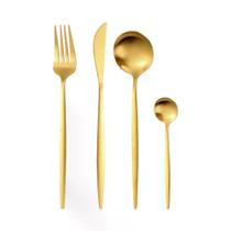 Faqueiro Constantinne em aco inox 24 pecas cor dourada - Fracalanza Faqueiro Constantinne em aco inox 24 pecas cor dourada - Fracalanza