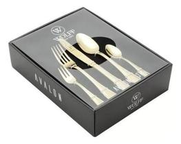 Faqueiro De Aço Inox 30 Peças Avalon Dourado Wolff
