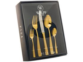 Faqueiro De Aço Inox 30 Peças Avalon Dourado Wolff