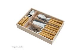 Faqueiro de aço inox bambu bon gourmet Faqueiro de aço inox bambu bon gourmet