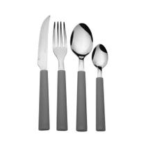 Faqueiro de Inox com Cabo de Polipropileno 16 Peças Cinza Neutro - Biona Faqueiro de Inox com Cabo de Polipropileno 16 Peças Cinza Neutro - Biona