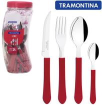 Faqueiro de Inox Tramontina Leme c/ 24 pçs Cabo Vermelho