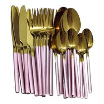 Faqueiro de luxo Slim Rosa Talheres de aço Inoxidavel 24pç Faqueiro de luxo Slim Rosa Talheres de aço Inoxidavel 24pç