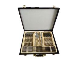 Faqueiro Dourado Luxo com Estojo Conjunto Completo para Mesa Faqueiro Dourado Luxo com Estojo Conjunto Completo para Mesa