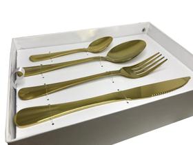 Faqueiro Dourado Passion 16 Peças - By Fineza