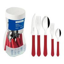 Faqueiro em Aço Inox Leme - 20 Peças - Tramontina - VERMELHO