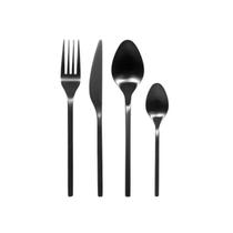 Faqueiro em aço inox preto fosco com 16 peças florarte Faqueiro em aço inox preto fosco com 16 peças florarte