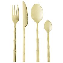 Faqueiro em inox Bambu Elegant champanhe Lyor 16 peças