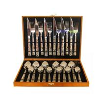 Faqueiro Em Inox Luxo 24 Peças Com Maleta