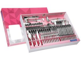 Faqueiro Faca Churrasco Aço Inox Tramontina 100 Peças Alto Brilho Laguna