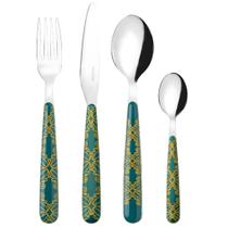 Faqueiro Fusion Esmeralda 24 Peças - Guzzini Faqueiro Fusion Esmeralda 24 Peças - Guzzini