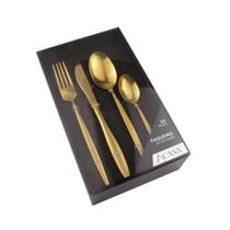 Faqueiro Glam Dourado com 16 Peças - A/CASA - ACASA