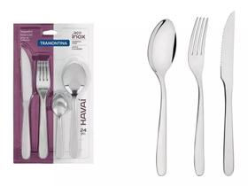 Faqueiro Havaí inox com Facas Churrasco Brilho 24pç 66905094 Faqueiro Havaí inox com Facas Churrasco Brilho 24pç 66905094