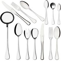 Faqueiro Hercules Inox 101 Pçs Eclipse Jogo Talheres Liso Completo Luxo Garfo Colher e Faca 1505-101K