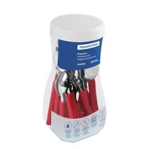 Faqueiro Inox 20 Peças Cabo Vermelho Leme no Pote