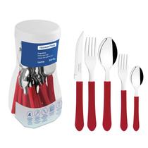 Faqueiro Inox 20 peças Leme Vermelhoo - Puro luxo Tramontina