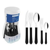 Faqueiro Inox 20pc Cb. Plastico Preto Tramontina