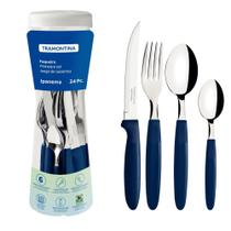 Faqueiro Inox 24 Peças Ipanema Azul Tramontina