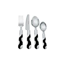 Faqueiro Inox 24 Peças Resina Estampa Poá Preto e Branco BTC Faqueiro Inox 24 Peças Resina Estampa Poá Preto e Branco BTC