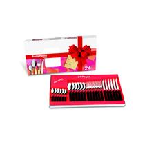 Faqueiro inox 24pc cb.plas pt barr