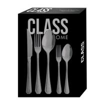 Faqueiro Inox 30 Peças Class Prateado Com Faca Churrasco