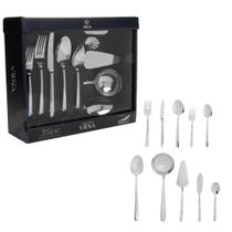 Faqueiro Inox 35 Peças Viena Mesa E Servir Elegância Refinado Premium