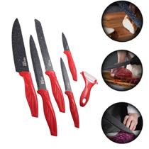 Faqueiro Inox 6 Peças Vermelho Antiaderente Faqueiro Inox 6 Peças Vermelho Antiaderente