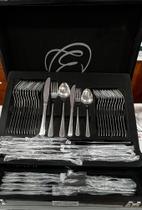 Faqueiro Inox Caixa de madeira 75pçs- Encanto