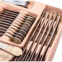 Faqueiro Inox Luxo 84 Peças Dourado com Maleta