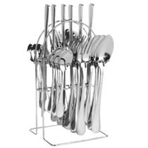 Faqueiro Inox Suporte 25 Peças Preto Dourado Entrega Rápida - Cook Home