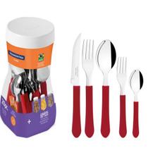 Faqueiro Inox Tramontina 20 Peças Vermelho.