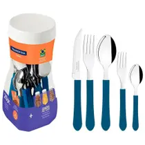 Faqueiro Inox Tramontina Leme 20 Peças - Azul