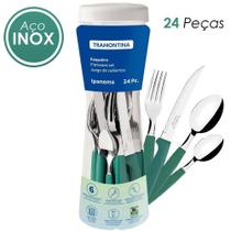 Faqueiro ipanema inox 24 pecas verde 23398291 - TRAMONTINA