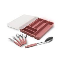 Faqueiro Itaparica com 32 peças e Organizador Rosa Malva - Brinox