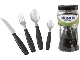 Faqueiro Itaparica Preto com 24 Peças Brinox Faqueiro Itaparica Preto com 24 Peças Brinox