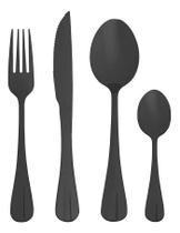 Faqueiro Jogo De Talheres 24 Pçs Inox Positano Lyor Preto Faqueiro Jogo De Talheres 24 Pçs Inox Positano Lyor Preto