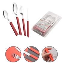 Faqueiro Jogo De Talheres 24 Peças Inox Cabo De Plástico Faqueiro Jogo De Talheres 24 Peças Inox Cabo De Plástico