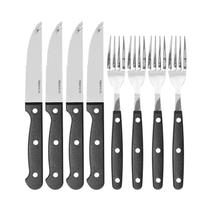 Faqueiro Jogo de Talheres 8 Peças Preto Jumbo para Churrasco em Aço inoxidável 2554/308 Brinox