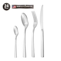 Faqueiro Jogo De Talheres Conjunto Inox Escovado 24 Peças Hamilton Beach Aspen Faqueiro Jogo De Talheres Conjunto Inox Escovado 24 Peças Hamilton Beach Aspen
