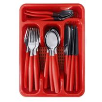 Faqueiro Jogo De Talheres Inox C/ Porta Talher Com 25 Peças Faqueiro Jogo De Talheres Inox C/ Porta Talher Com 25 Peças