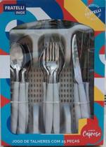 Faqueiro Jogo De Talheres Inox Porta Colher Garfo Faca 25pçs - Fratelli Inox Faqueiro Jogo De Talheres Inox Porta Colher Garfo Faca 25pçs - Fratelli Inox