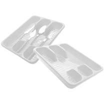 Faqueiro Jogo De Talheres Inox Porta Talher 25 Peças Branco Faqueiro Jogo De Talheres Inox Porta Talher 25 Peças Branco