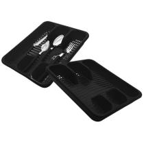 Faqueiro Jogo De Talheres Inox Porta Talher 25 Peças Preto