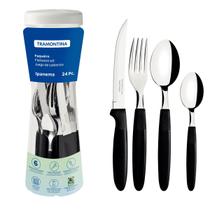 Faqueiro Jogo Kit Talheres Tramontina Ipanema 24 Peças Preto Faqueiro Jogo Kit Talheres Tramontina Ipanema 24 Peças Preto