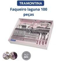 Faqueiro jogo laguna aço inox 100 peças tramontina