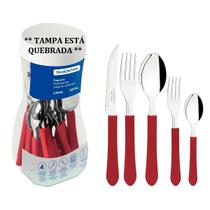 Faqueiro jogo talher 20pçs tramontina leme vermelho - pote tpa quebrada