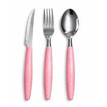 Faqueiro Jogo Talheres 12 Peças Inox Cabo Rosa Garfo Faca Colher Faqueiro Jogo Talheres 12 Peças Inox Cabo Rosa Garfo Faca Colher